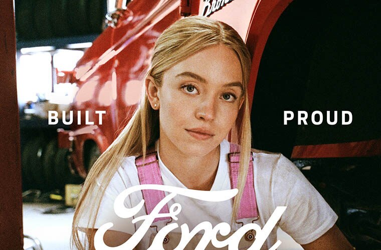 Sydney Sweeney in a promotion with Ford