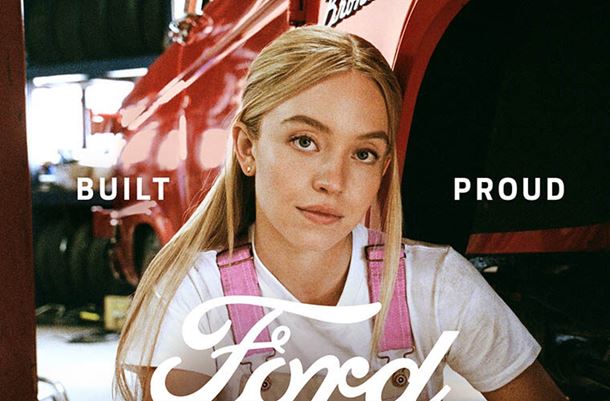 Sydney Sweeney in a promotion with Ford