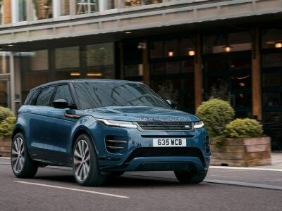 Evoque driving on the road